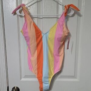 Colorful Striped One-Piece Swimsuit